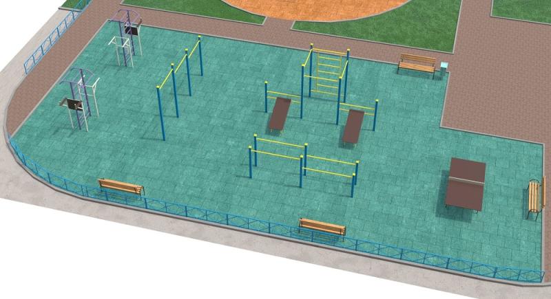 Проект спортивной площадки с столом теннисным в Чебоксарах
