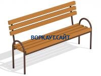 Парковая лавочка со спинкой МАФ 1605 в Чебоксарах