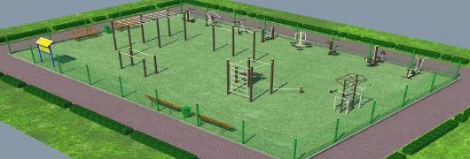 Проект спортивной воркаут площадки с уличными тренажерами в Чебоксарах