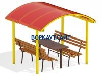 Стол и лавки под навесом МАФ 4005 в Чебоксарах