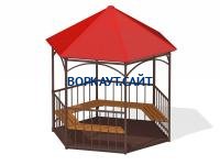 Беседка с лавками и полом МАФ 4122 в Чебоксарах