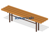 Лавочка без спинки МАФ 1601 в Чебоксарах