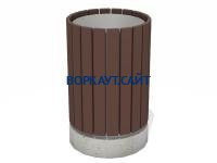 Урна деревянная круглая с бетонным основанием МАФ 1632 в Чебоксарах