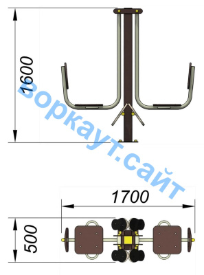 Уличный тренажер "Жим ногами горизонтальный " УТ 003 в Чебоксарах