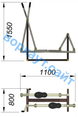 Уличный тренажер "Лыжник" УТ 008 в Чебоксарах