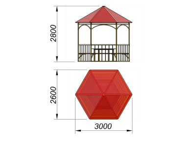 Беседка со столом и лавками МАФ 4121 в Чебоксарах