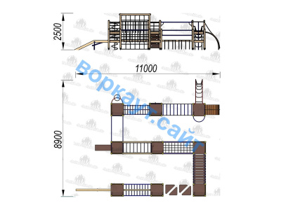 Детский спортивный комплекс Полоса препятствий ДСК 3116 в Чебоксарах