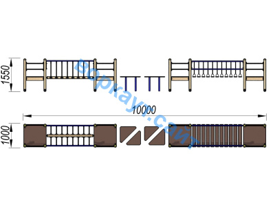 Детский спортивный комплекс Двойной мостик ДСК 3115 в Чебоксарах