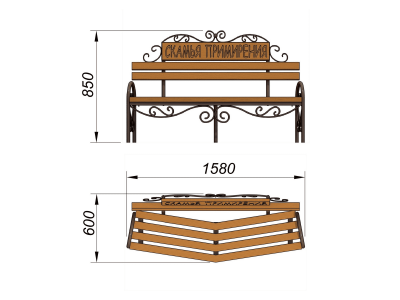 Скамья примирения МАФ 1610 в Чебоксарах