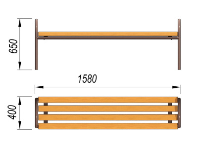 Лавочка парковая МАФ 1603 в Чебоксарах