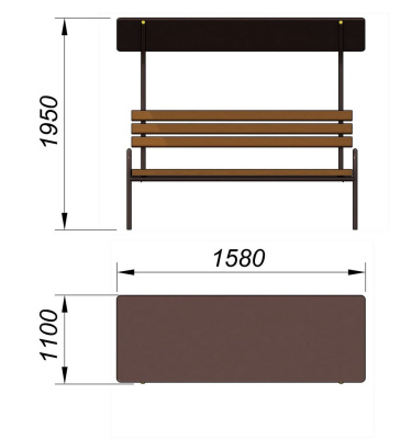 Лавочка под навесом МАФ 1607 в Чебоксарах