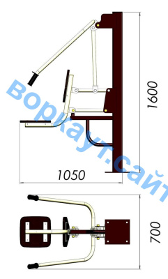 Уличный тренажер "Жим от груди" УТ 002 в Чебоксарах