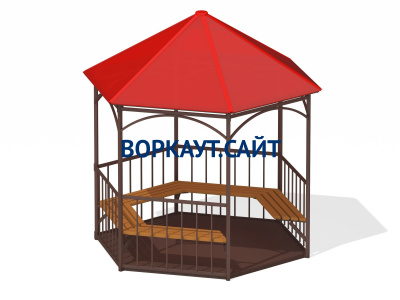 Беседка с лавками и полом МАФ 4122 в Чебоксарах