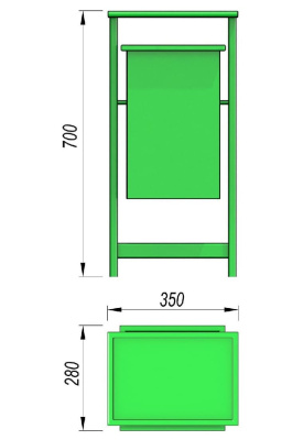 Урна с крышкой МАФ 1631 в Чебоксарах