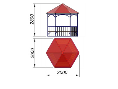 Беседка с лавками МАФ 4120 в Чебоксарах