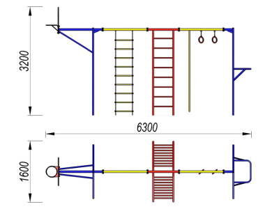 Гимнастический комплекс с баскетбольным щитом МАФ 3001 в Чебоксарах Гимнастический комплекс с баскетбольным щитом МАФ 3001 в Чебоксарах